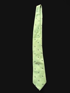 ✨Vintage Green polyester tie with small black cross patterns✨
